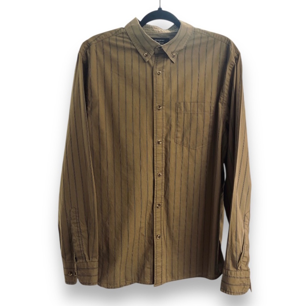 Banana Republic Factory Organic Long Sleeve Slim Untucked Casual Dress Shirt